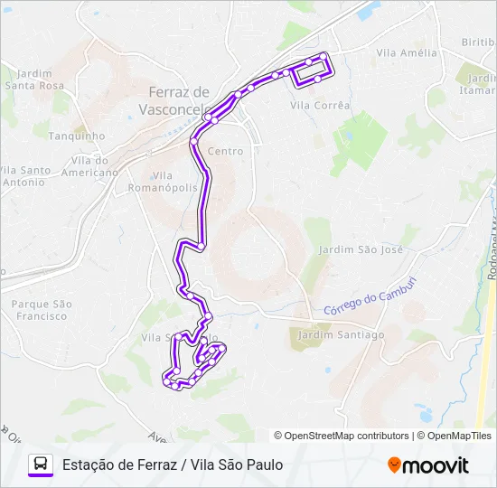 FV 004 ESTAÇÃO DE FERRAZ / VILA SÃO PAULO Bus Line Map