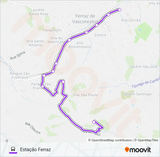 FV 006 ESTAÇÃO FERRAZ - PARQUE SÃO FRANCISCO Bus Line Map