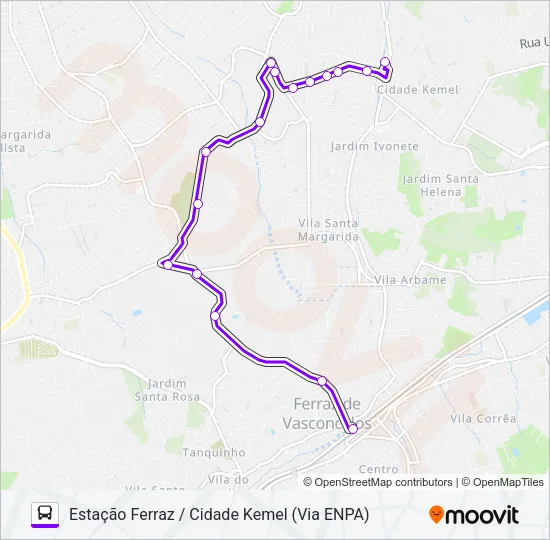 FV 005BI ESTAÇÃO FERRAZ / CIDADE KEMEL (VIA ENPA) Bus Line Map