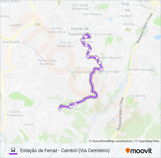 FV 003 ESTAÇÃO DE FERRAZ - CAMBIRÍ (VIA CEMITÉRIO) Bus Line Map