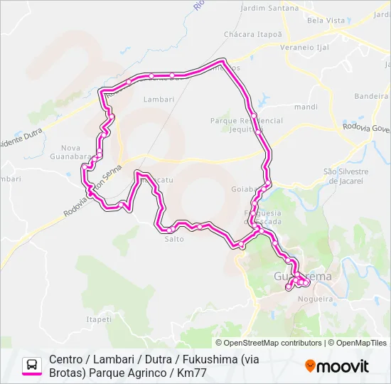 T001 EXTRA Bus Line Map