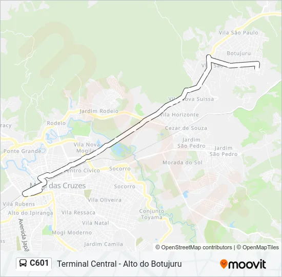 C601 Bus Line Map