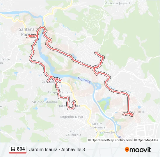 804 Bus Line Map