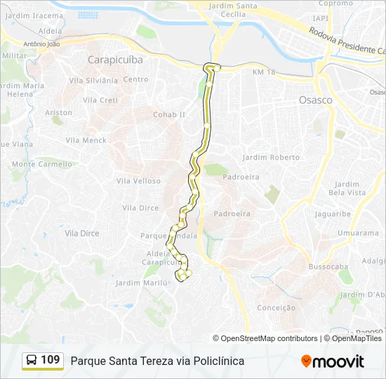 109 Bus Line Map