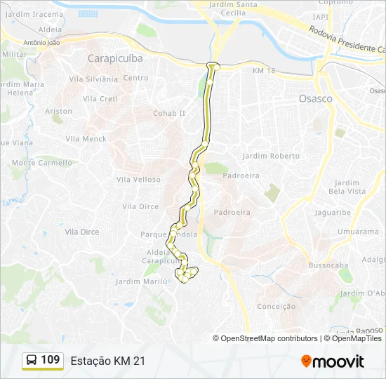 109 Bus Line Map