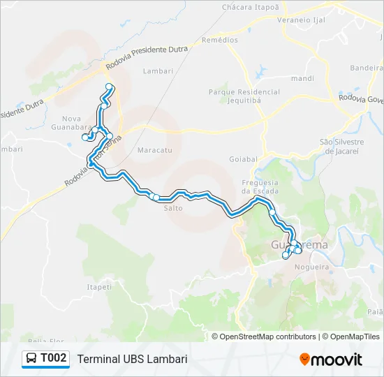 T002 Bus Line Map