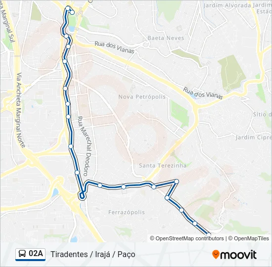 02A Bus Line Map