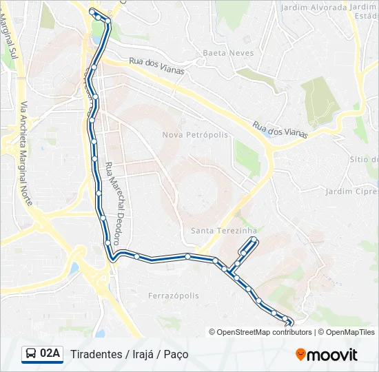 02A Bus Line Map