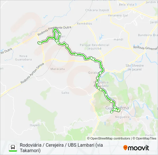 T005A EXTRA Bus Line Map