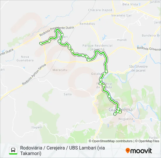 T005A EXTRA Bus Line Map