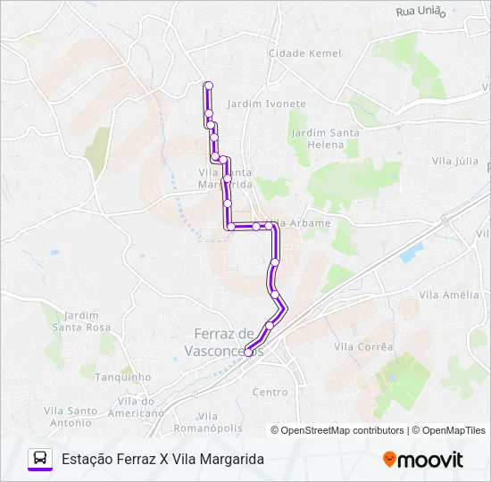 FV 001 ESTAÇÃO FERRAZ X VILA MARGARIDA Bus Line Map