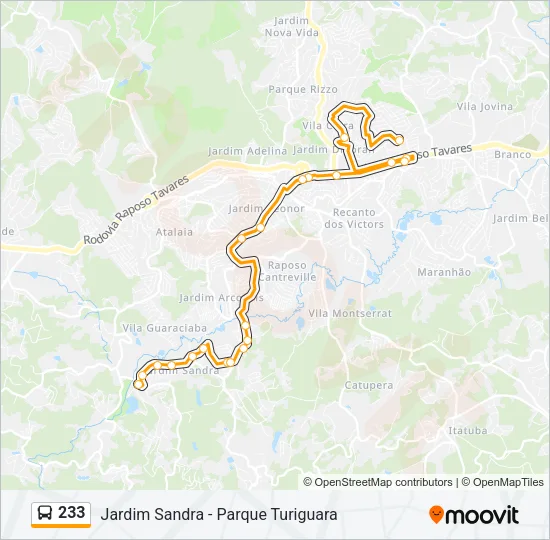 233 Bus Line Map