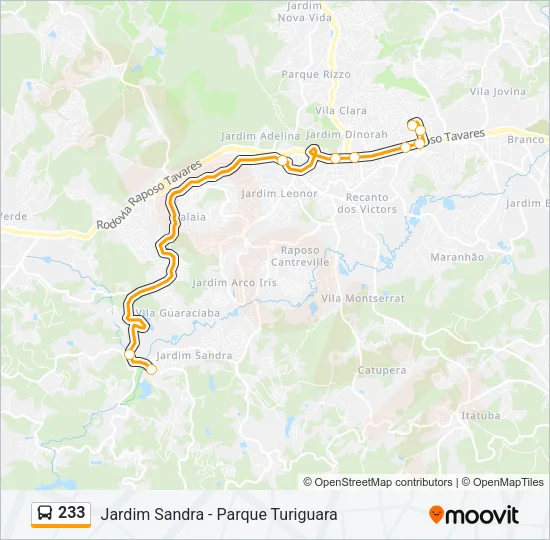 233 Bus Line Map