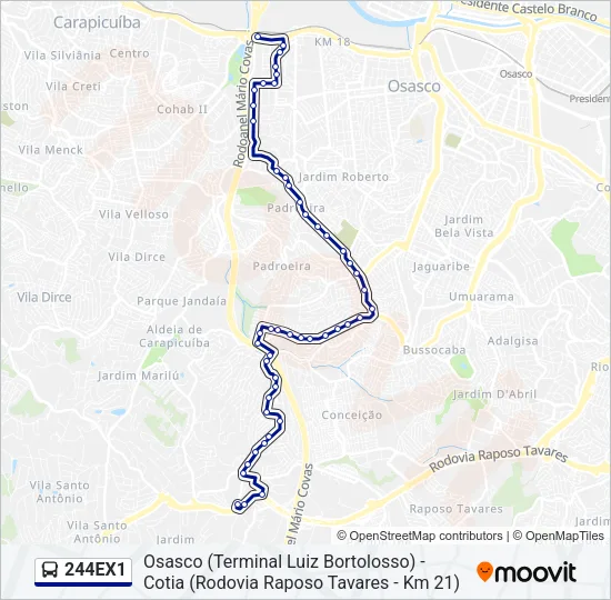 244EX1 Bus Line Map