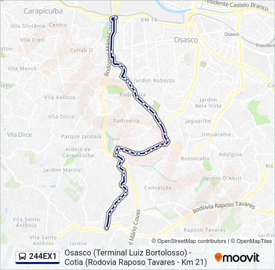 244EX1 Bus Line Map