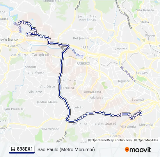 838EX1 Bus Line Map