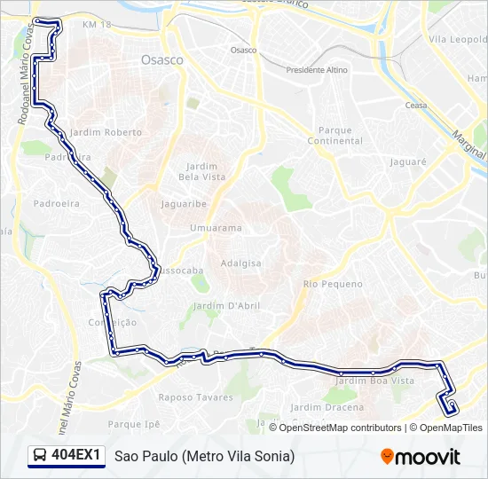 404EX1 Bus Line Map
