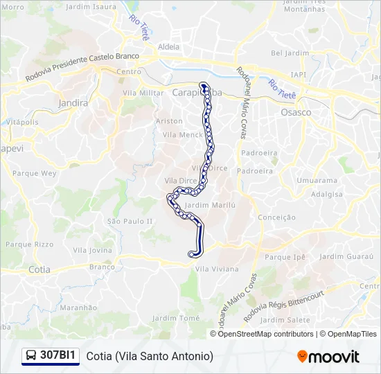 307BI1 Bus Line Map