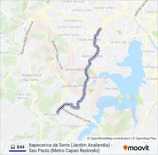 844 Bus Line Map
