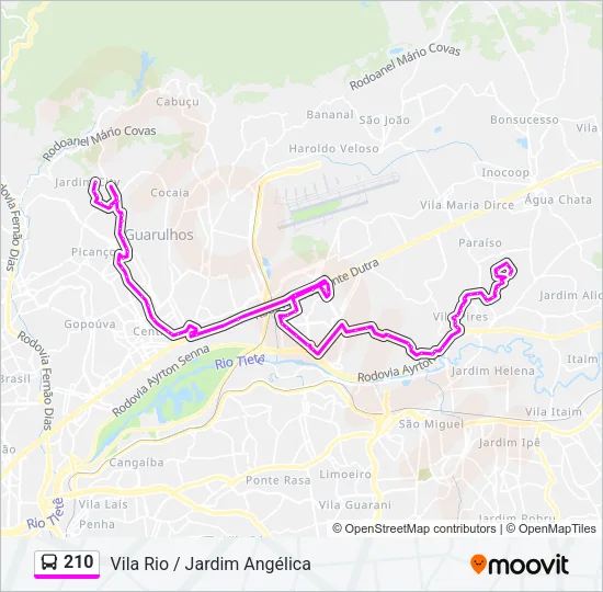 210 Bus Line Map