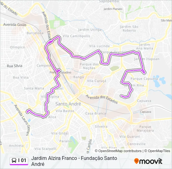 I 01 Bus Line Map