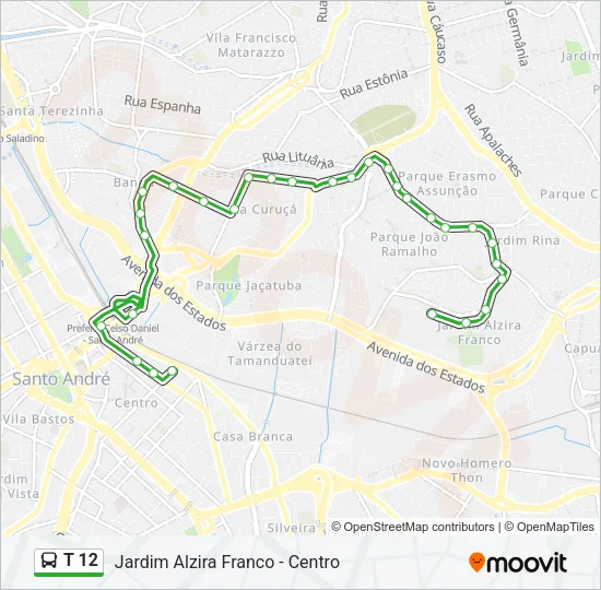 T 12 Bus Line Map