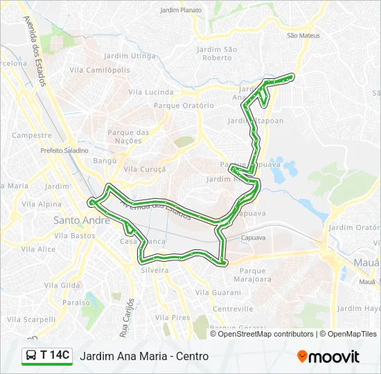 T 14C Bus Line Map