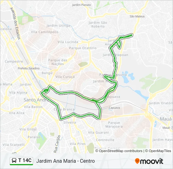 T 14C Bus Line Map