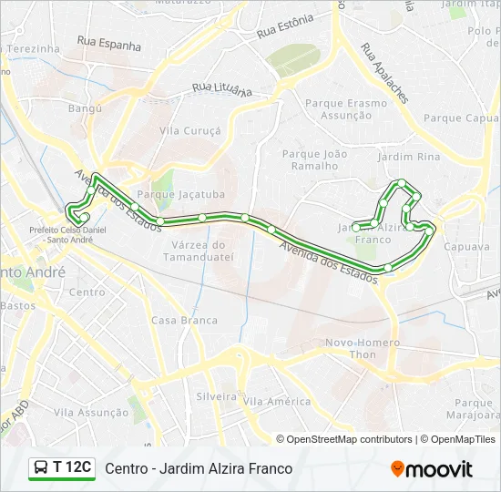 T 12C Bus Line Map