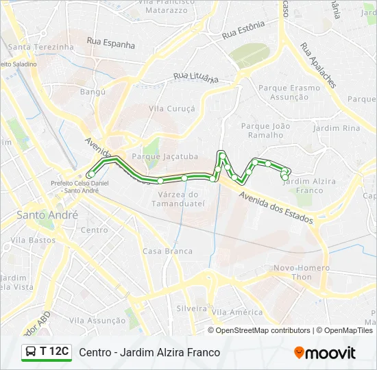 T 12C Bus Line Map