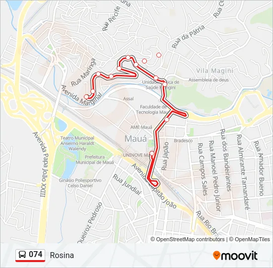 074 Bus Line Map
