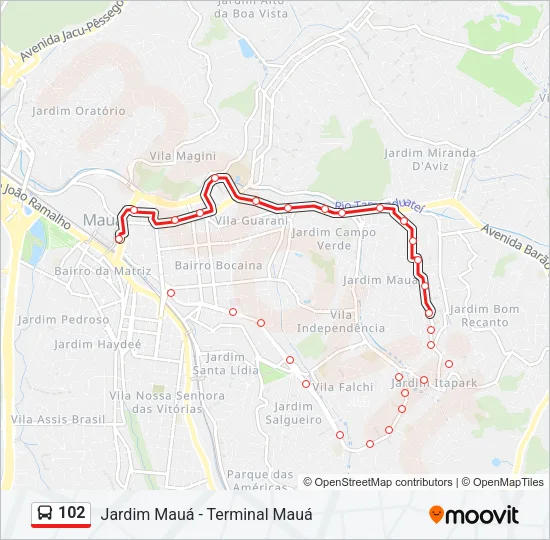 102 Bus Line Map