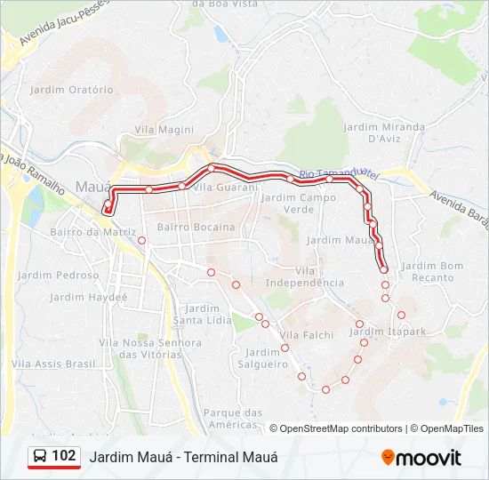 102 Bus Line Map