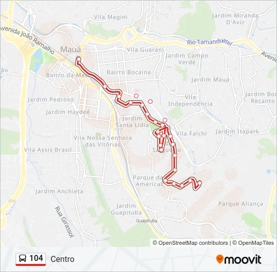 104 Bus Line Map