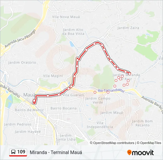 109 Bus Line Map
