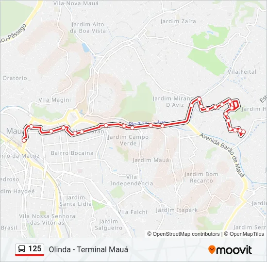 125 Bus Line Map