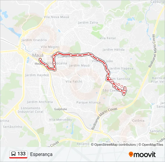 133 Bus Line Map