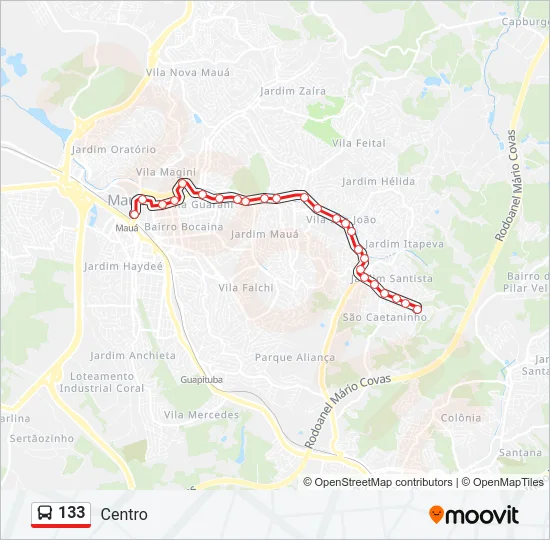 133 Bus Line Map