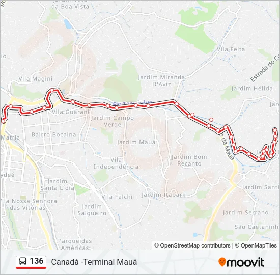 136 Bus Line Map