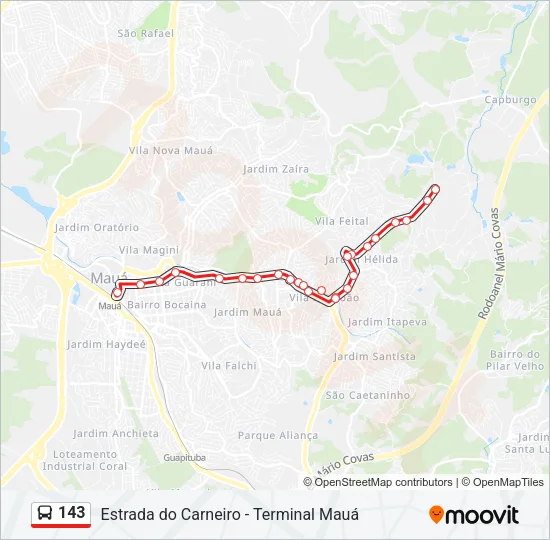 143 Bus Line Map