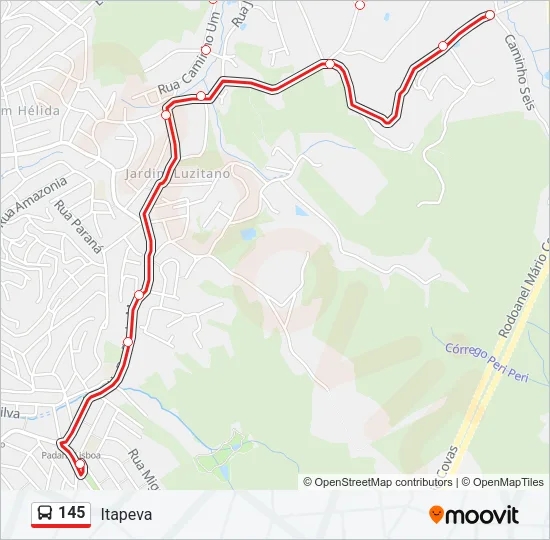 145 Bus Line Map