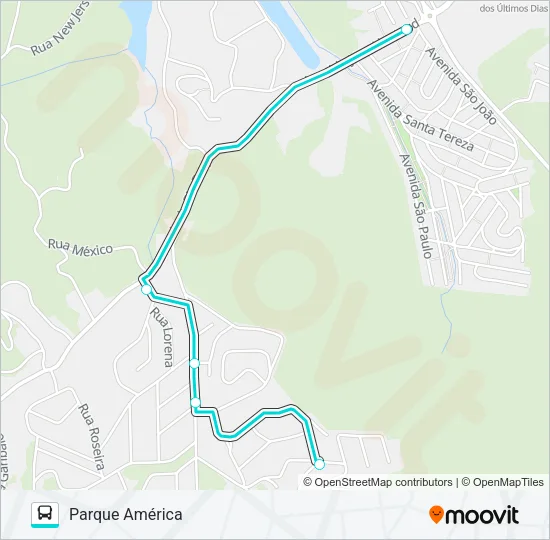 PARQUE AMÉRICA / VILA LOPES Bus Line Map