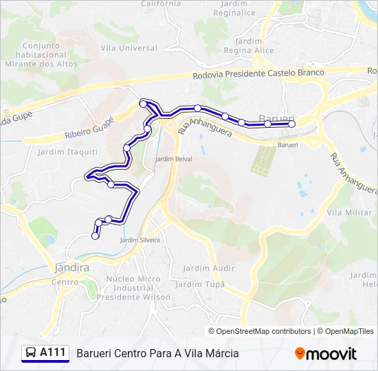 A111 Bus Line Map