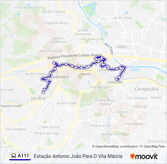 A111 Bus Line Map