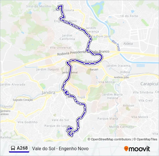 A268 Bus Line Map