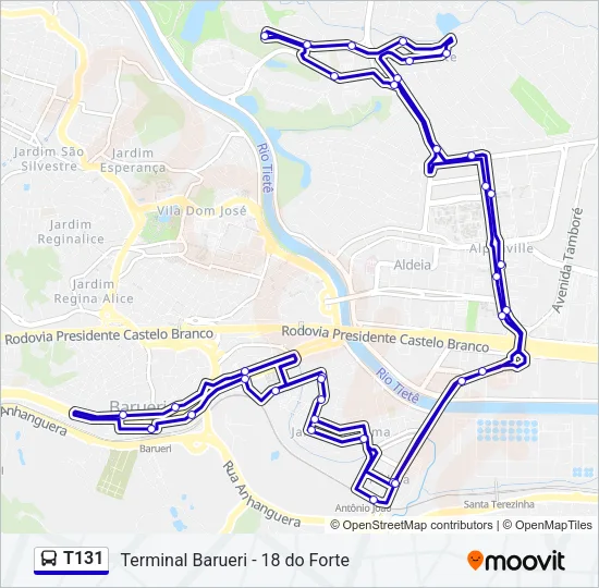T131 Bus Line Map