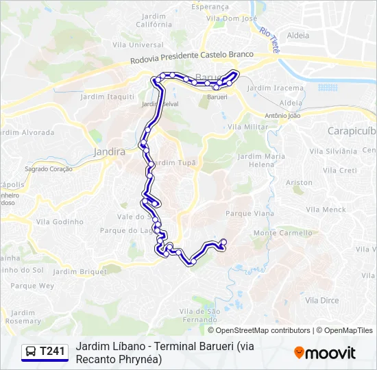 T241 Bus Line Map