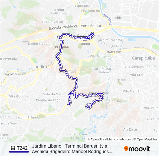 T242 Bus Line Map
