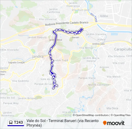T243 Bus Line Map