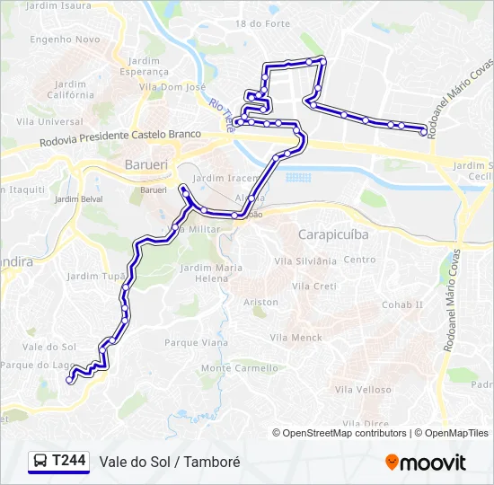 T244 Bus Line Map